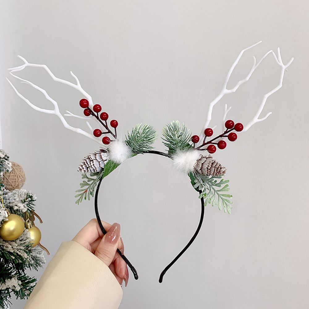 Cute Deer Antlers Branch Flower Twig Headband Creative Fancy Cosplay Headdress for Women Christmas Costume Hair Accessories