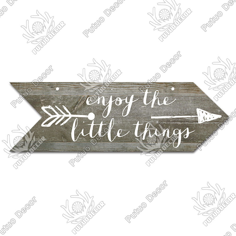 Putuo Decor Hope Wooden Arrow Signs Friendship Wooden Plaque for Wood Hanging Sign Living Room Wall Decor Rustic Home Decor