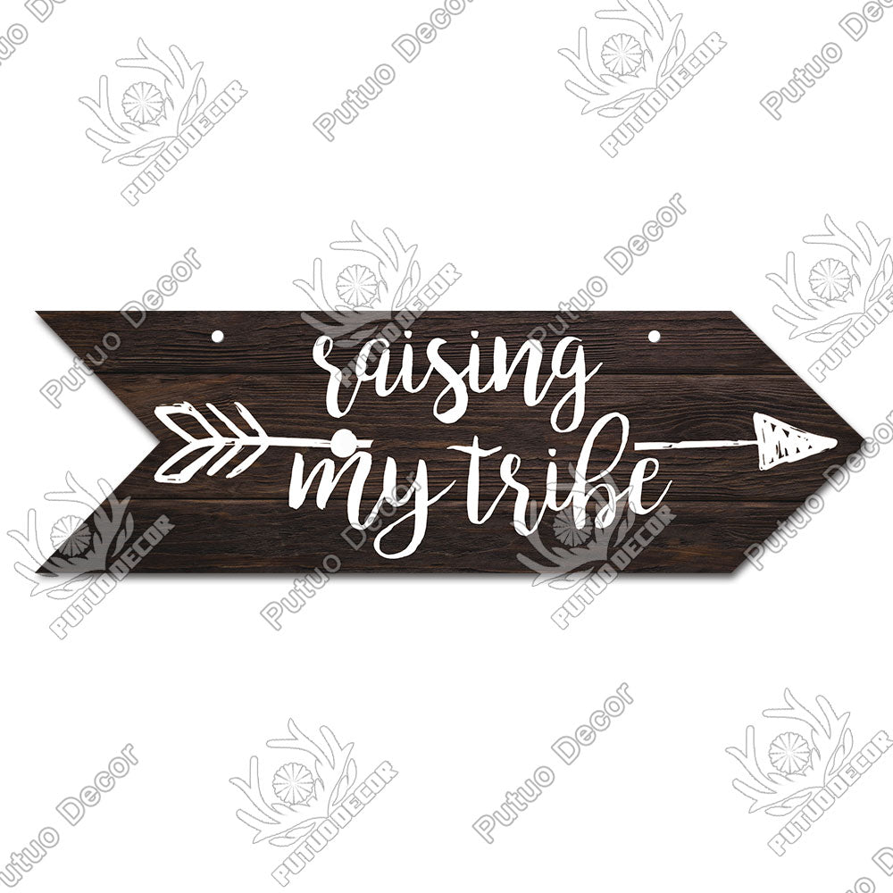 Putuo Decor Hope Wooden Arrow Signs Friendship Wooden Plaque for Wood Hanging Sign Living Room Wall Decor Rustic Home Decor