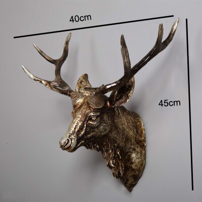 Faux Deer Head, Faux Taxidermy Animal Head Wall Decor Handmade Farmhouse Decor Resin Home Decoration Accessories Modern for Wall