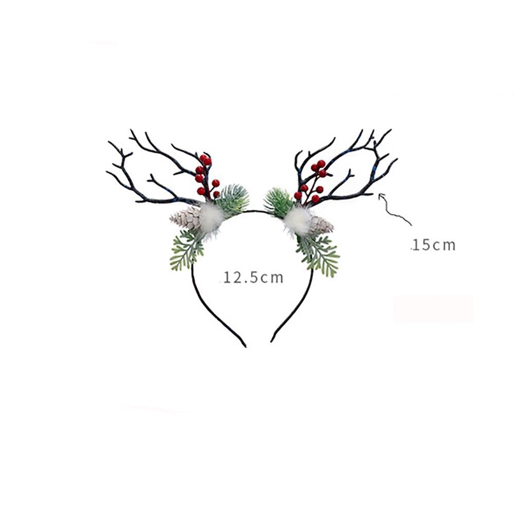 Cute Deer Antlers Branch Flower Twig Headband Creative Fancy Cosplay Headdress for Women Christmas Costume Hair Accessories