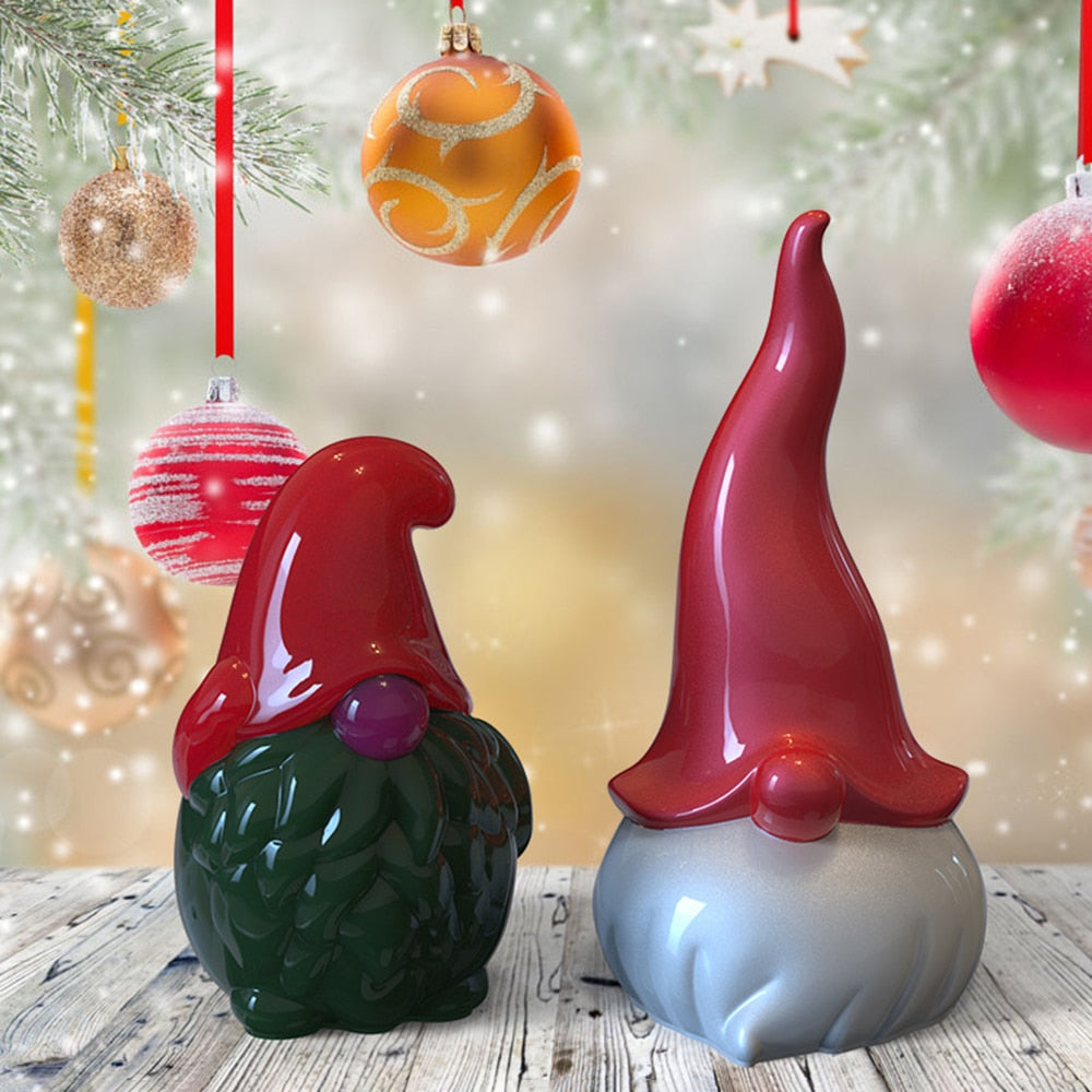 Christmas Dwarf Silicone Mold 3D Dwarf Doll Candle Molds Bearded Gnomes Candle Mould Christmas Santa Gnome Ornament Resin Mold