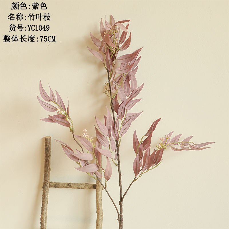 INS Bamboo Leaf long Branch Artificial leaves silk Flowers apartment decorating Wedding farmhouse home decor fake plants willow