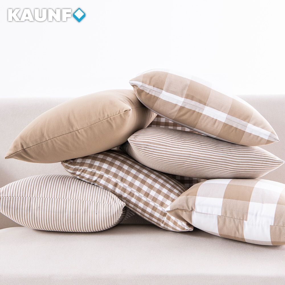 KAUNF Farmhouse Buffalo Check Plaid Throw Pillow Covers Decorative Christmas Cushion Covers Cotton Linen Pillowcase Home Decor