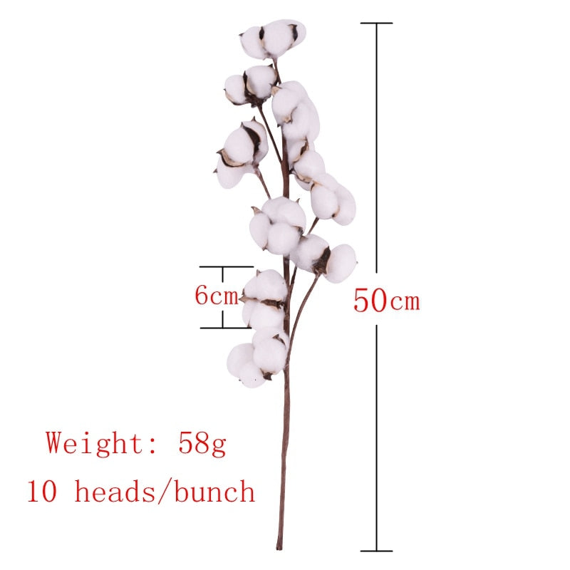 Naturally Dried Cotton Stems Farmhouse Artificial Flower Filler Floral Decor Fake Cotton Flower DIY material garland home decor