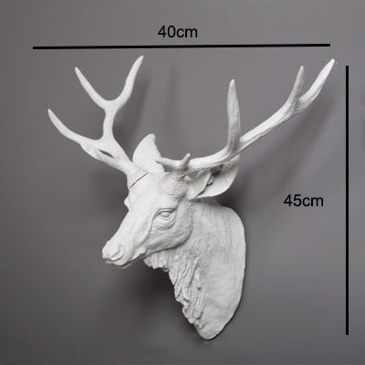 Faux Deer Head, Faux Taxidermy Animal Head Wall Decor Handmade Farmhouse Decor Resin Home Decoration Accessories Modern for Wall