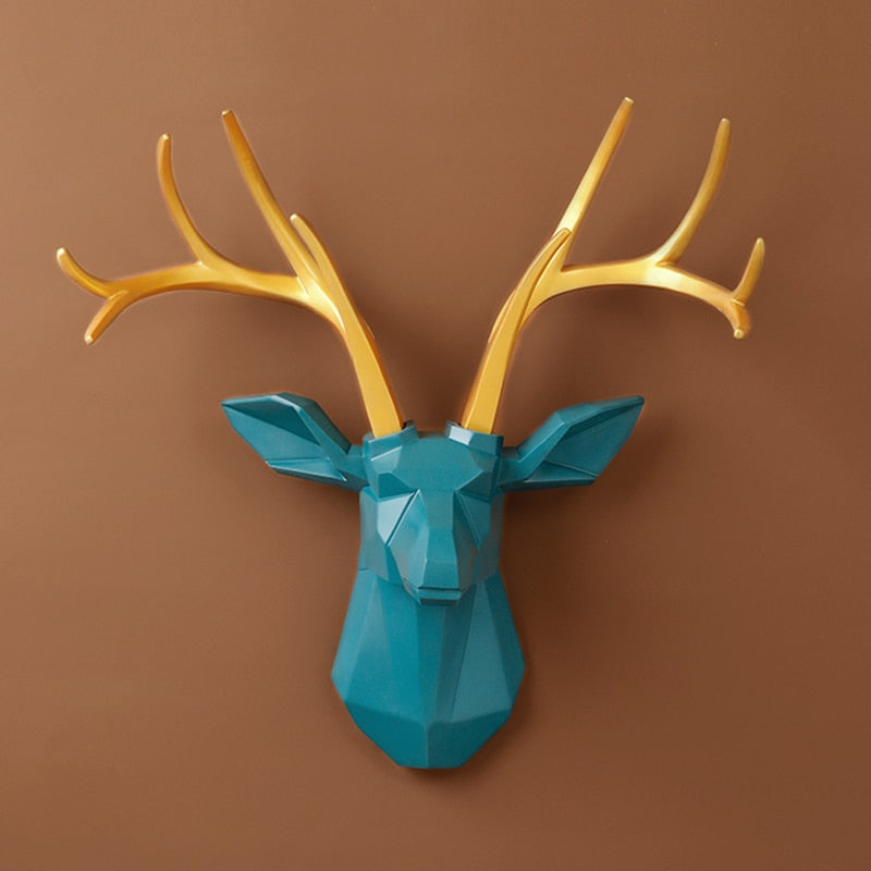 Wall Décor 3d Deer head decorative figures home decoration accessories Animal Sculputre Art for wall Living Room Deer statue