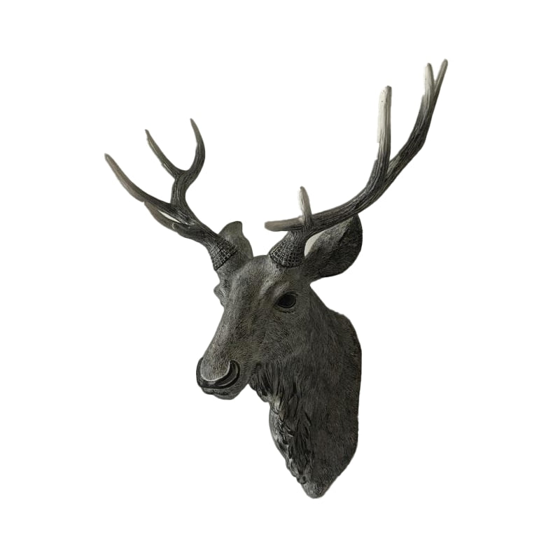 Faux Deer Head, Faux Taxidermy Animal Head Wall Decor Handmade Farmhouse Decor Resin Home Decoration Accessories Modern for Wall