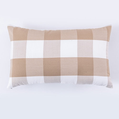 KAUNF Farmhouse Buffalo Check Plaid Throw Pillow Covers Decorative Christmas Cushion Covers Cotton Linen Pillowcase Home Decor