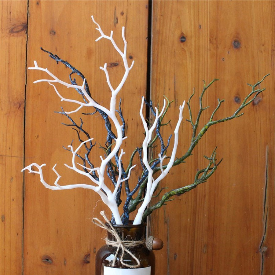 Artificial plastic branch darkness witch DIY antler headband accessories horns fake tree bifurcated white christmas decoration