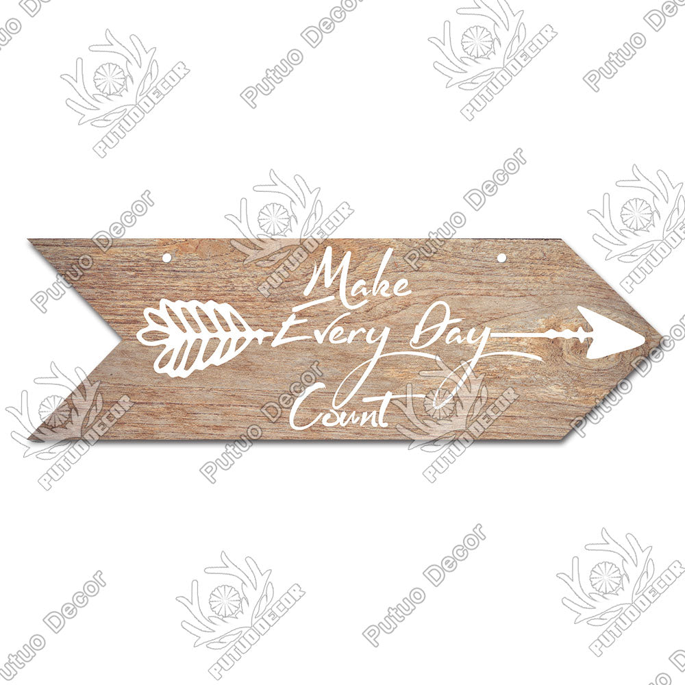 Putuo Decor Hope Wooden Arrow Signs Friendship Wooden Plaque for Wood Hanging Sign Living Room Wall Decor Rustic Home Decor