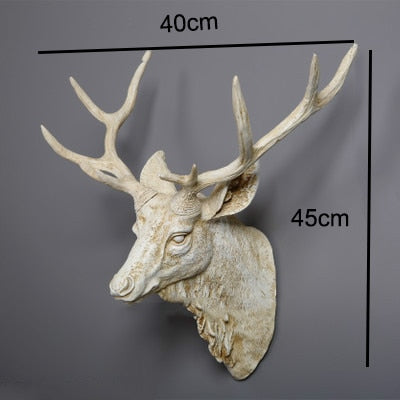 Faux Deer Head, Faux Taxidermy Animal Head Wall Decor Handmade Farmhouse Decor Resin Home Decoration Accessories Modern for Wall