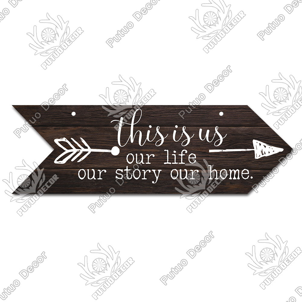 Putuo Decor Hope Wooden Arrow Signs Friendship Wooden Plaque for Wood Hanging Sign Living Room Wall Decor Rustic Home Decor