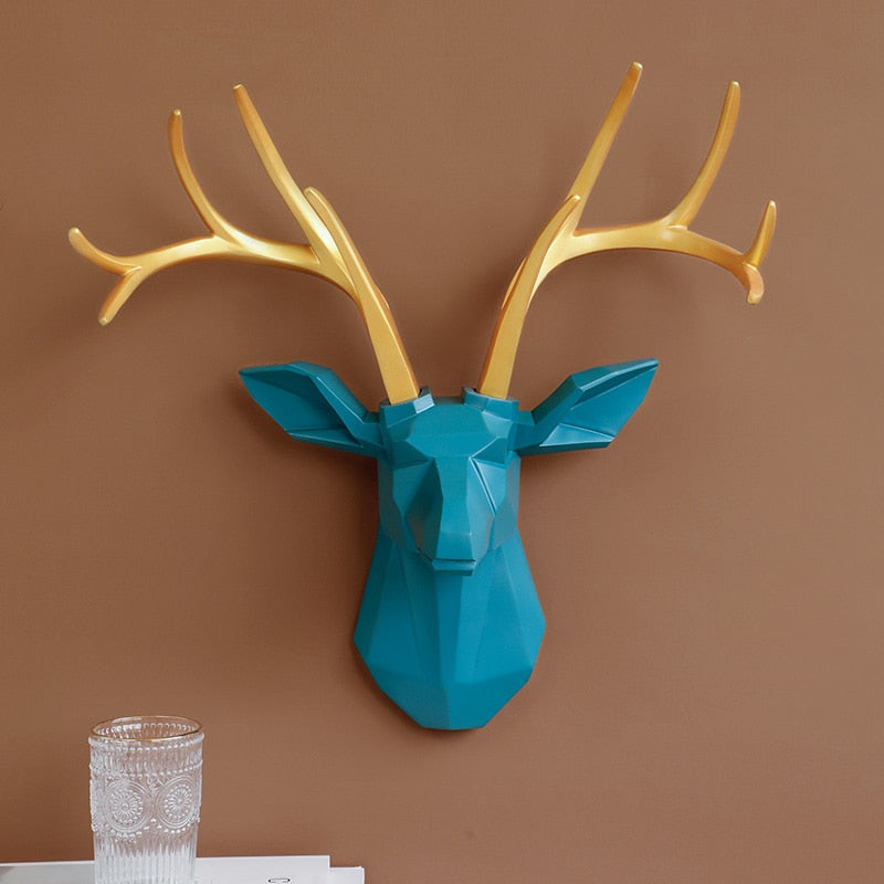 Wall Décor 3d Deer head decorative figures home decoration accessories Animal Sculputre Art for wall Living Room Deer statue