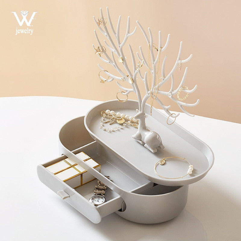 WE New Antlers Jewelry Rack Creative Earrings Necklace Ring Bracelet Deer Jewelry Cases & Display Stand Tray Tree Storage Gifts