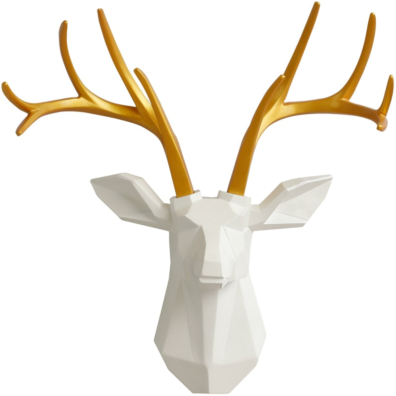 Wall Décor 3d Deer head decorative figures home decoration accessories Animal Sculputre Art for wall Living Room Deer statue