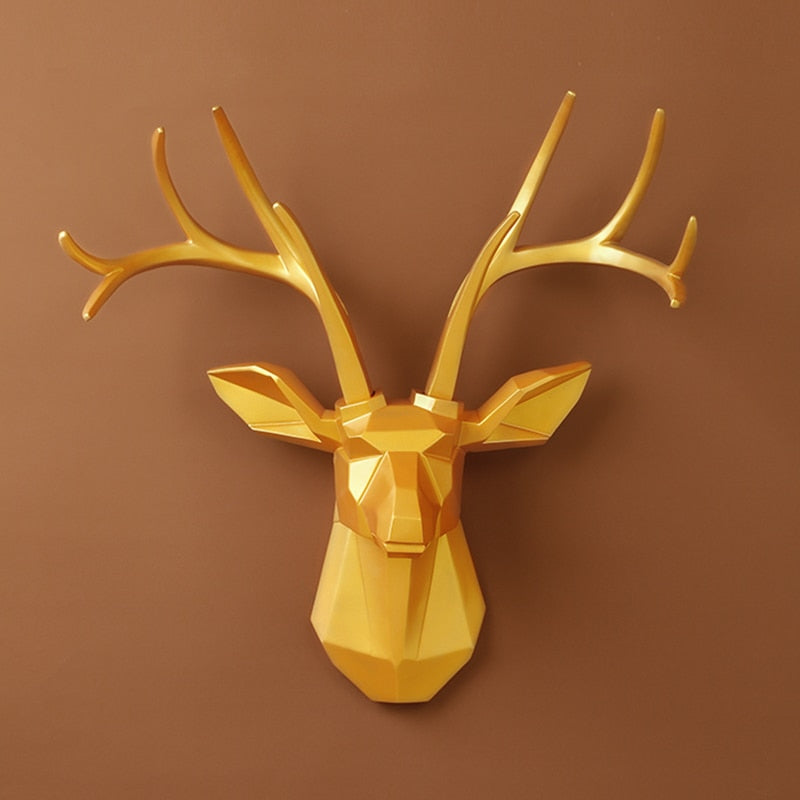 Wall Décor 3d Deer head decorative figures home decoration accessories Animal Sculputre Art for wall Living Room Deer statue