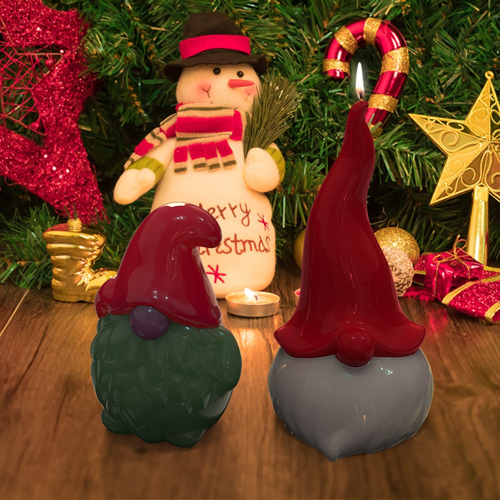 Christmas Dwarf Silicone Mold 3D Dwarf Doll Candle Molds Bearded Gnomes Candle Mould Christmas Santa Gnome Ornament Resin Mold