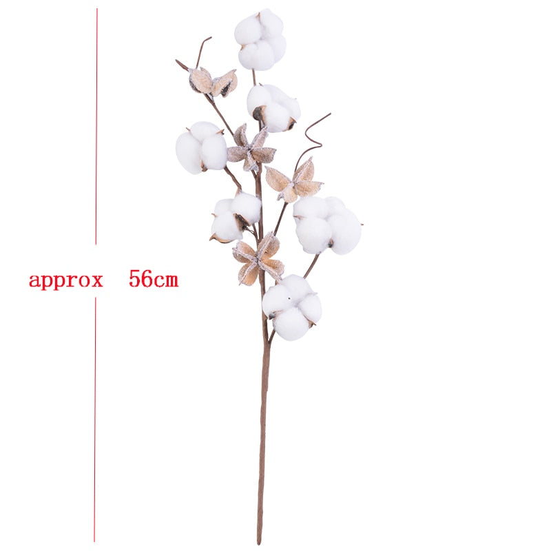 Naturally Dried Cotton Stems Farmhouse Artificial Flower Filler Floral Decor Fake Cotton Flower DIY material garland home decor