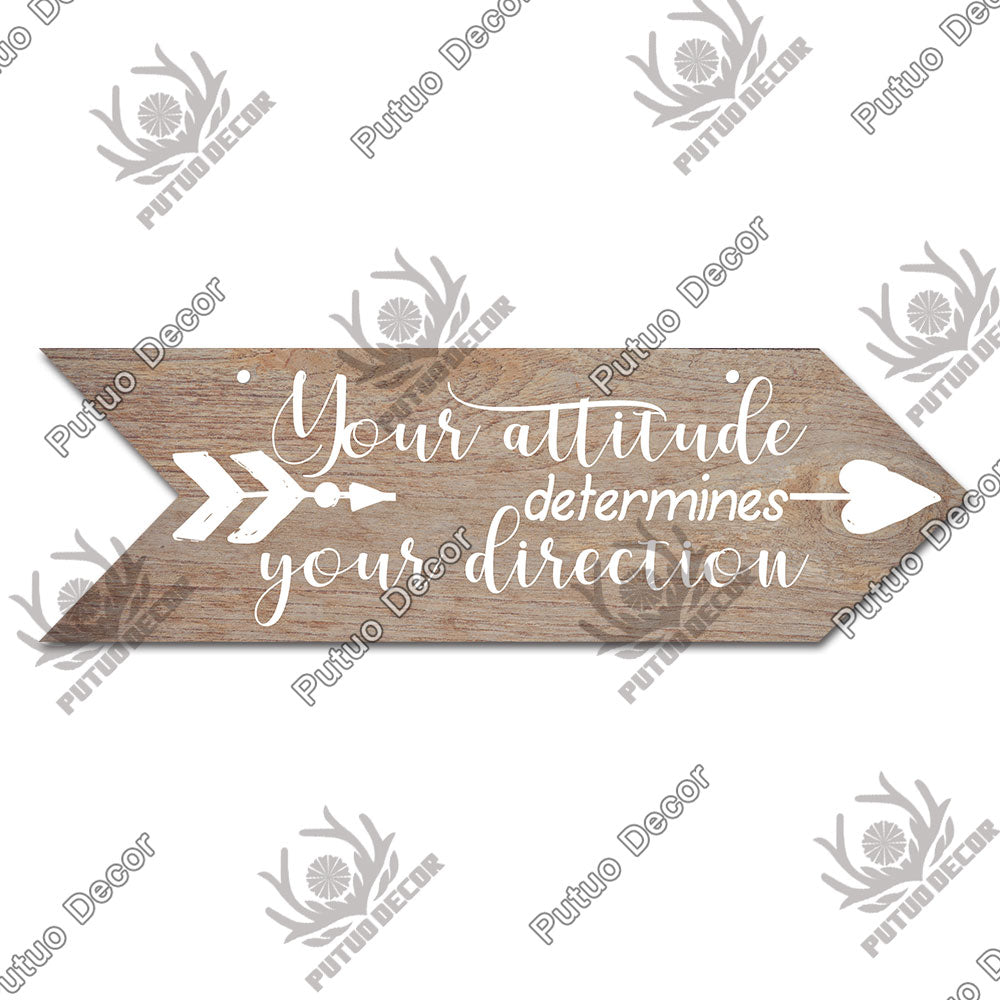 Putuo Decor Hope Wooden Arrow Signs Friendship Wooden Plaque for Wood Hanging Sign Living Room Wall Decor Rustic Home Decor