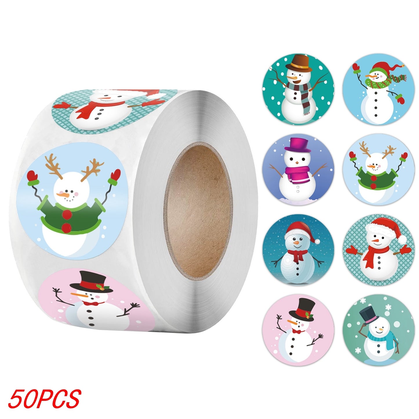 50-500Pcs Christmas Tree Santa Claus Merry Christmas Stickers 2.5cm Gift Sealing Stickers Holiday Candy Bag Box Decoration