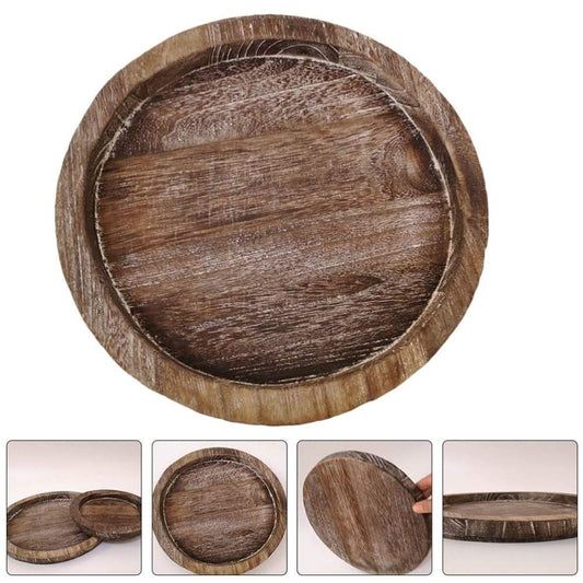 Rustic Wooden Tray Candle Holder for Farmhouse Dinning Table Kitchen Countertop Coffee Table Organizer Home Decor Wedding