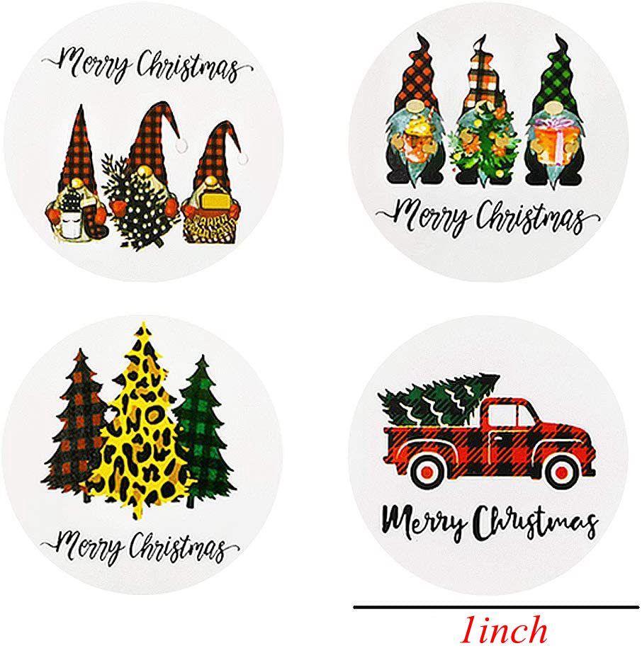 50-500Pcs Christmas Tree Santa Claus Merry Christmas Stickers 2.5cm Gift Sealing Stickers Holiday Candy Bag Box Decoration