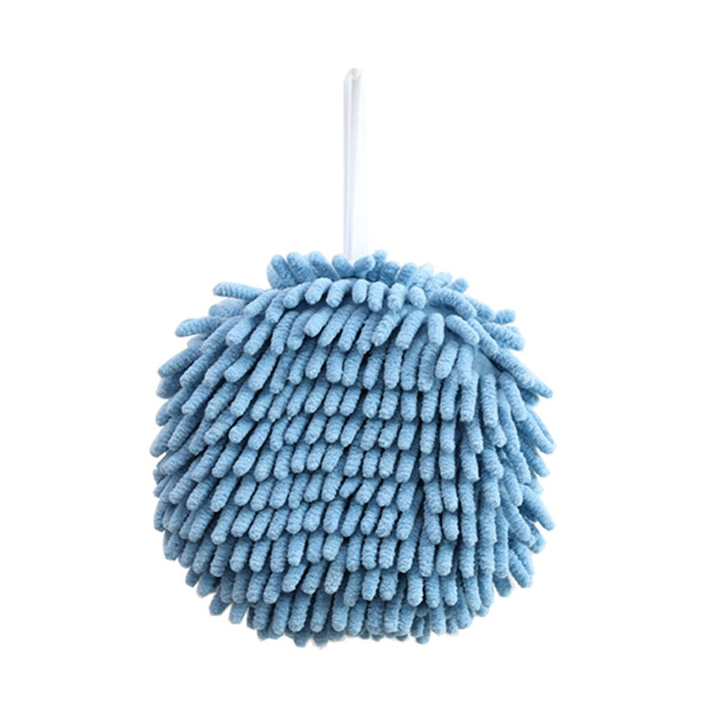 Soft Chenille Hand Towel Ball Super Absorbent Hanging Wipes Cloth Plush Sponge Microfiber Towels Bathroom Kitchen Accessories