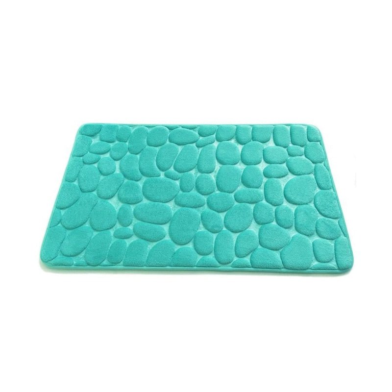 Cobblestone Embossed Bathroom Bath Mat Non-slip Carpets In Wash Basin Bathtub Side Floor Rug Shower Room Doormat Memory Foam Pad