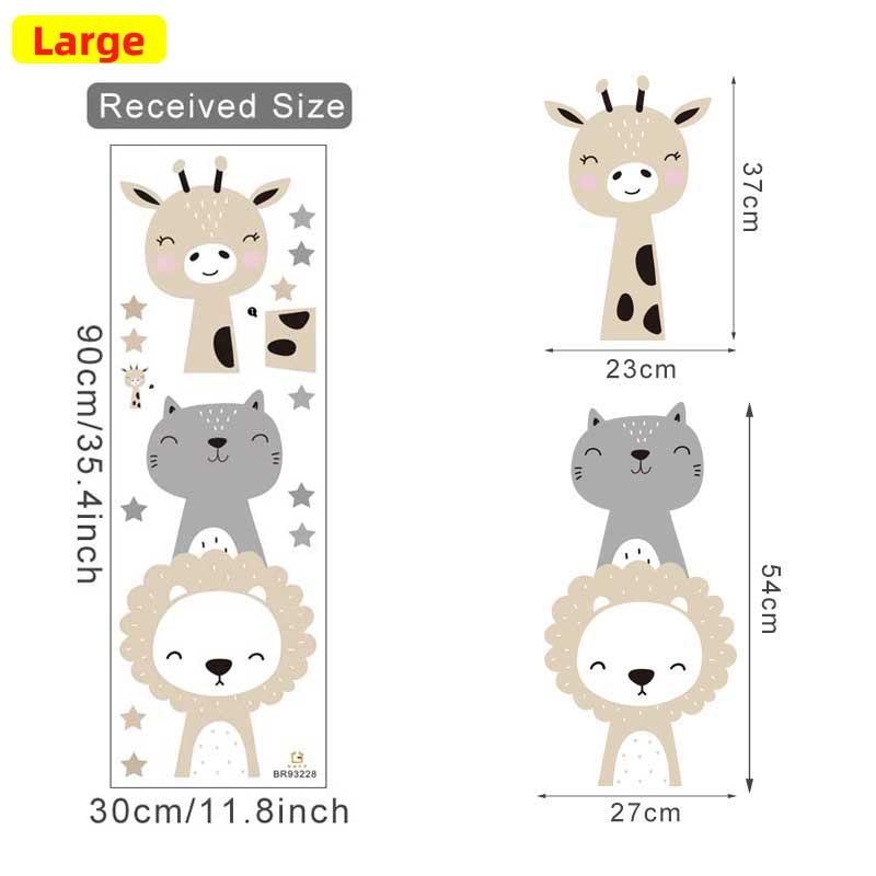 Cartoon Cute Lion Bunny Forest Animals Stars Wall Stickers Bear Deer Wall Decals for Kids Room Baby Nursery Room Bedroom Murals