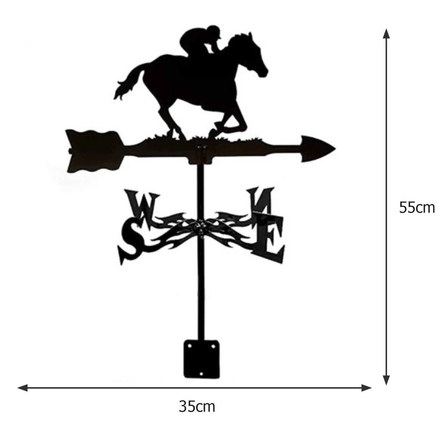 Iron Farmhouse Weather Vane Roof Mount Wind Direction Indicator Kit Outdoor Garden Bracket Weather Wind Speed Spinner