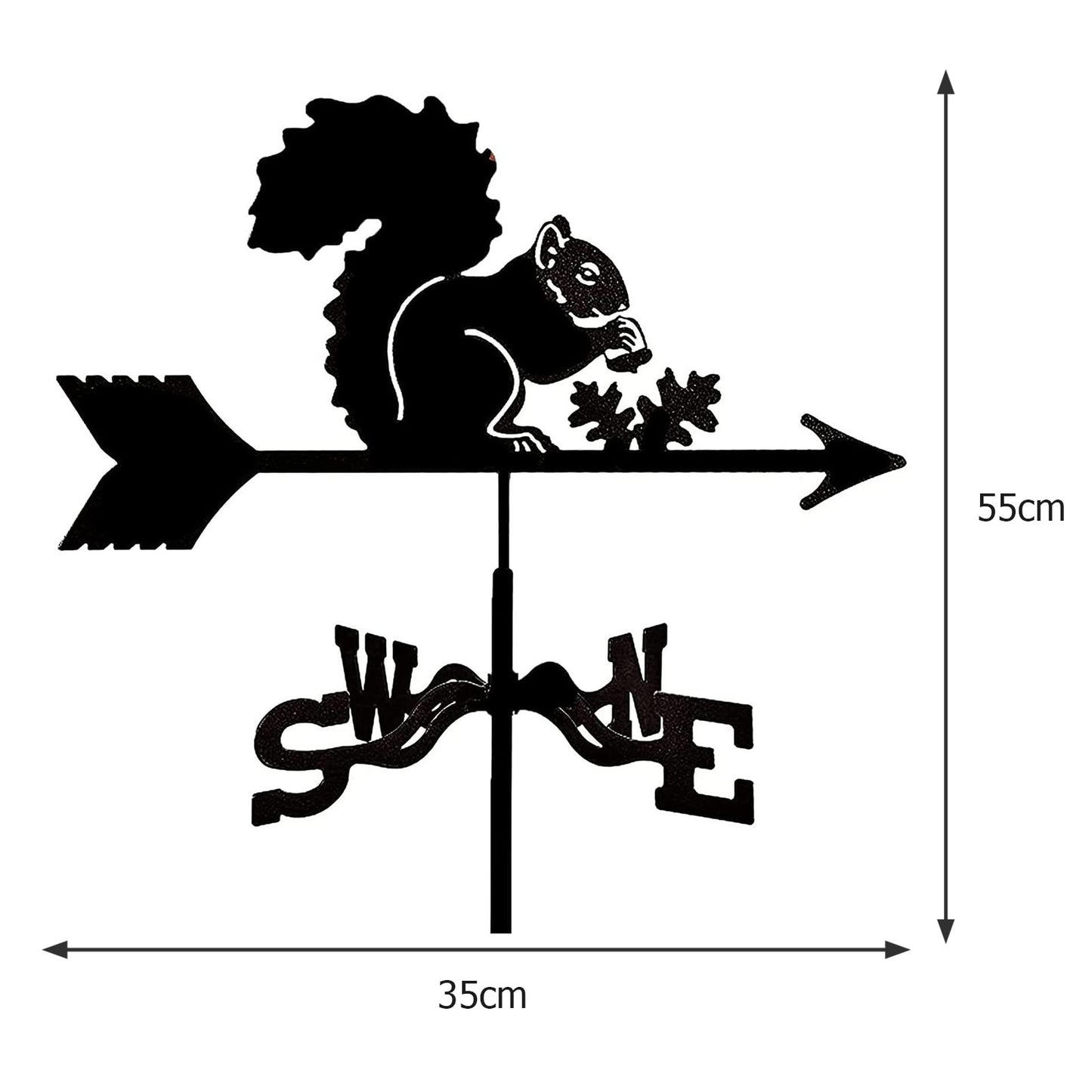 Iron Farmhouse Weather Vane Roof Mount Wind Direction Indicator Kit Outdoor Garden Bracket Weather Wind Speed Spinner