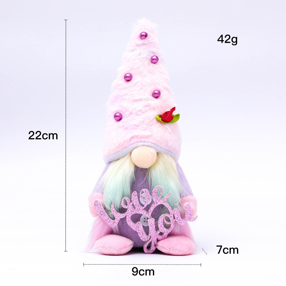 2022 Faceless Gnome Plush Doll Rudolph Flower Love Mothers Day Cute Party Christmas Decoration Gift for Kids Home Table Decor