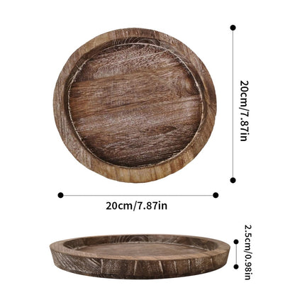 Rustic Wooden Tray Candle Holder for Farmhouse Dinning Table Kitchen Countertop Coffee Table Organizer Home Decor Wedding