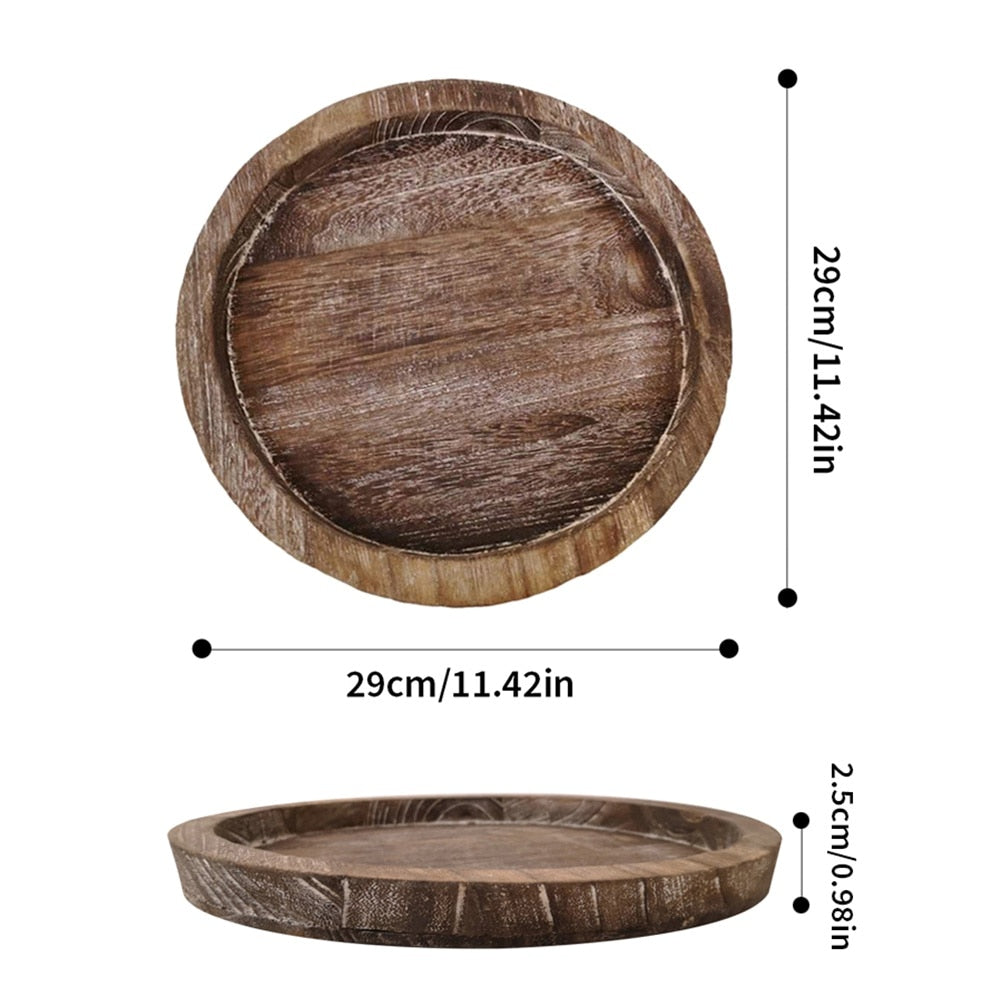 Rustic Wooden Tray Candle Holder for Farmhouse Dinning Table Kitchen Countertop Coffee Table Organizer Home Decor Wedding