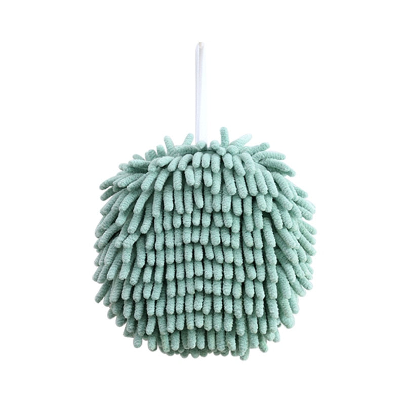 Soft Chenille Hand Towel Ball Super Absorbent Hanging Wipes Cloth Plush Sponge Microfiber Towels Bathroom Kitchen Accessories