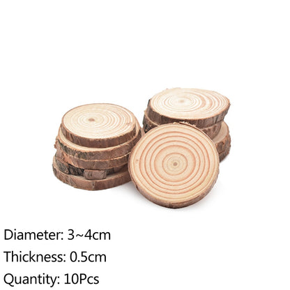 3-12cm Thick Natural Pine Round Unfinished Wood Slices Circles With Tree Bark Log Discs DIY Crafts Rustic Wedding Party Painting