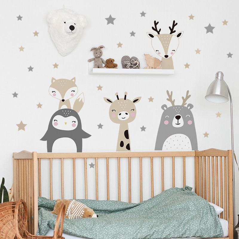 Adorable Nursery Cartoon Forest Animal Fox Wall Mounted Key