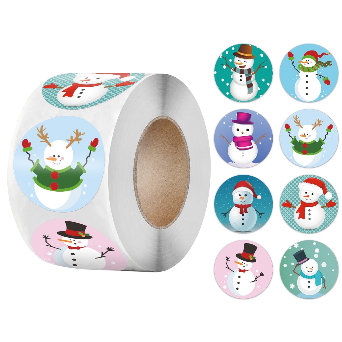 50-500Pcs Christmas Tree Santa Claus Merry Christmas Stickers 2.5cm Gift Sealing Stickers Holiday Candy Bag Box Decoration