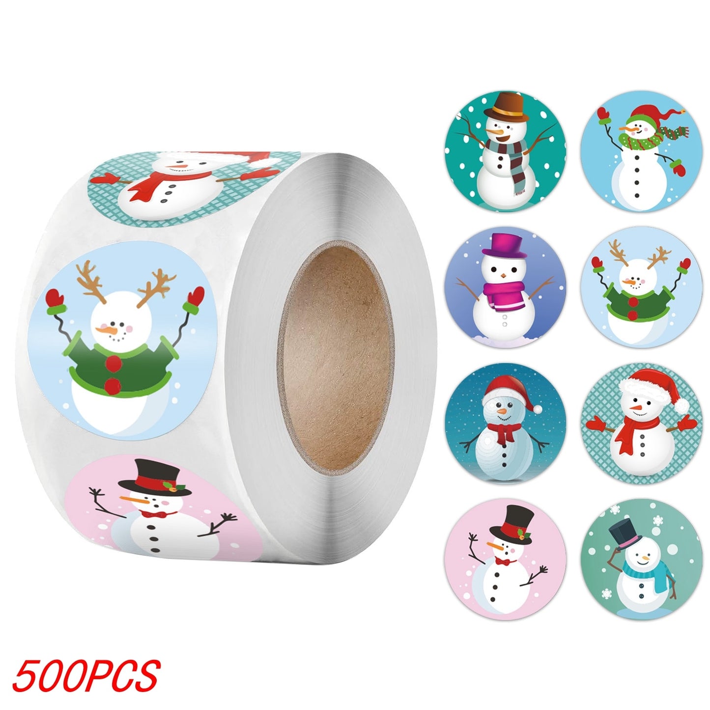 50-500Pcs Christmas Tree Santa Claus Merry Christmas Stickers 2.5cm Gift Sealing Stickers Holiday Candy Bag Box Decoration